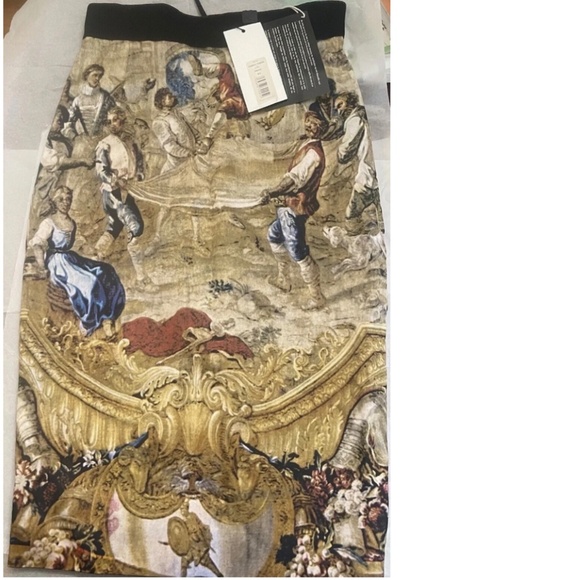 NWT! RARE! D&G Dolce & Gabbana ITALY RENAISSANCE Roman Empire Print Skirt 42
